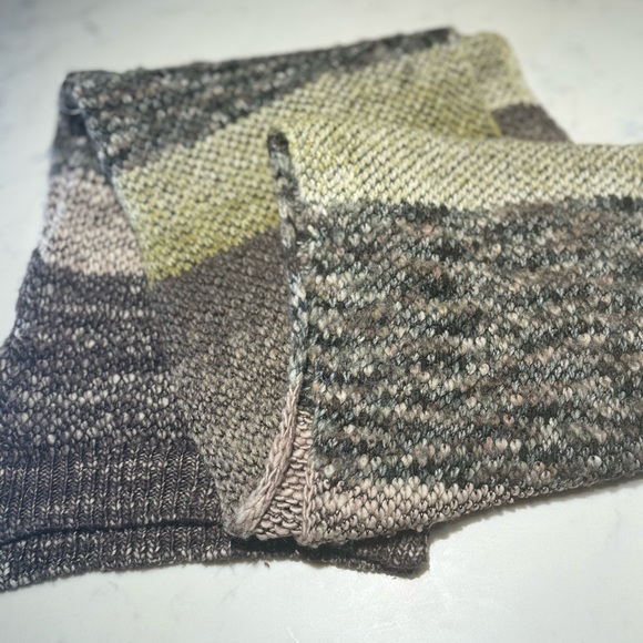 Missoni Chunky Knit Scarf Brown Green White - Picture 8 of 8